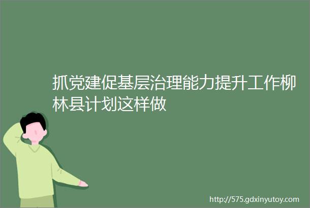 抓党建促基层治理能力提升工作柳林县计划这样做